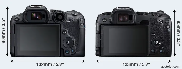 Comparison R7 or RP rear