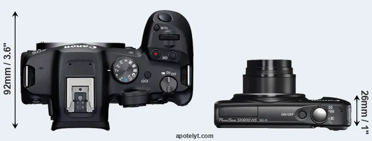 Compare R7 versus SX600 top