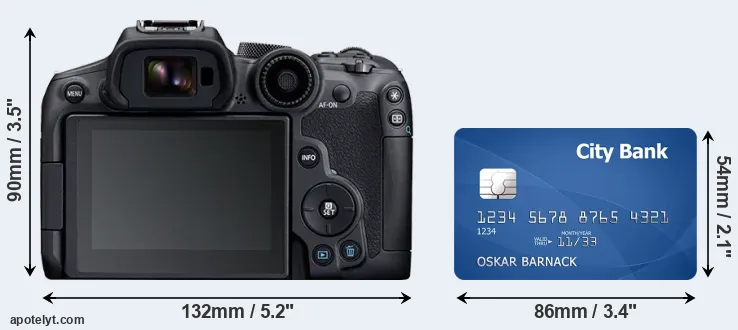 R7 and credit card rear side