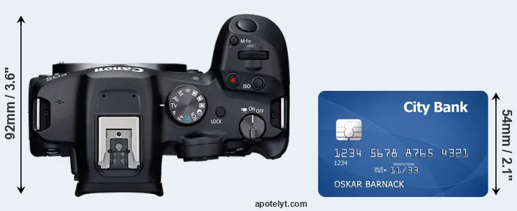 R7 versus credit card top view
