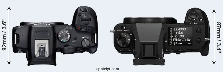 Compare R7 versus GFX 100S top