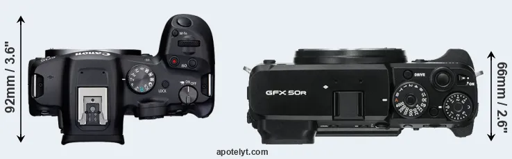 Compare R7 versus GFX 50R top