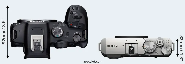 Compare R7 versus X-E4 top