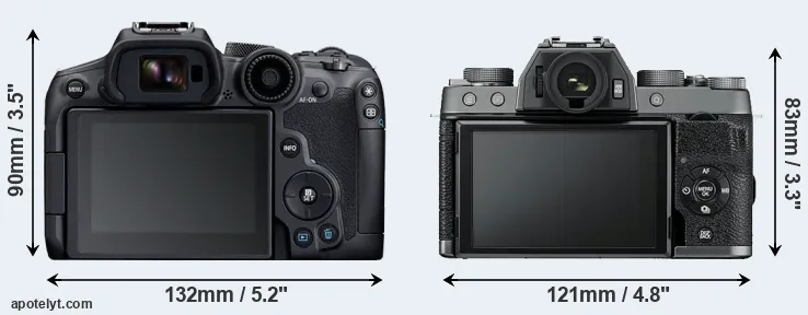 Comparison R7 or X-T100 rear