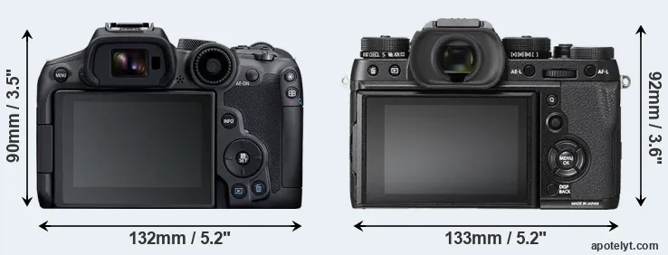Comparison R7 or X-T2 rear
