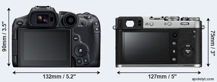 Comparison R7 or X100F rear