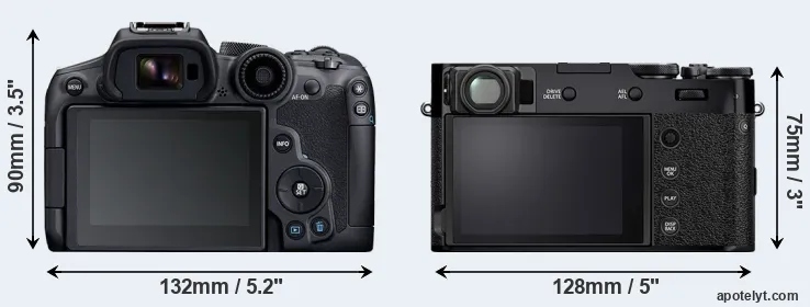 Comparison R7 or X100V rear