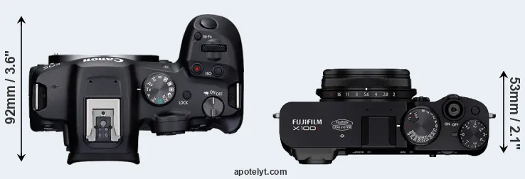Compare R7 versus X100V top