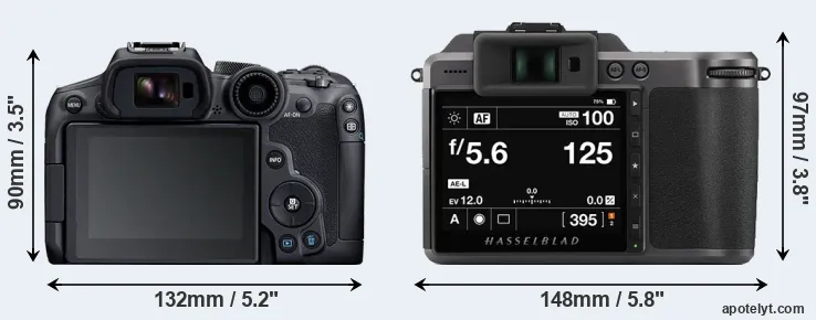 Comparison R7 or X1D II rear