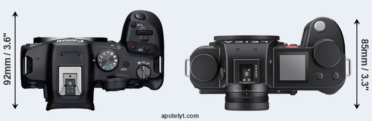 Compare R7 versus Leica SL3 top