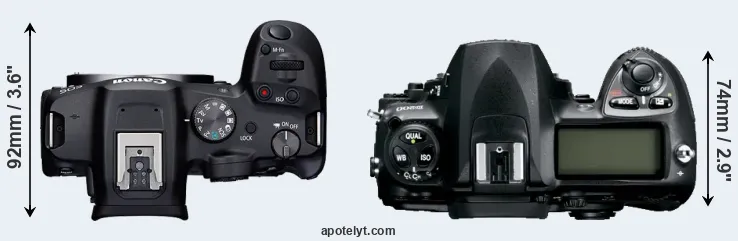 Compare R7 versus D200 top