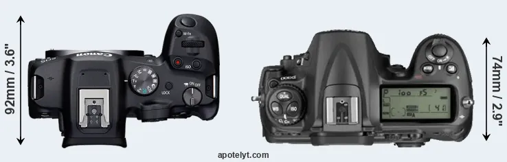 Compare R7 versus D300 top