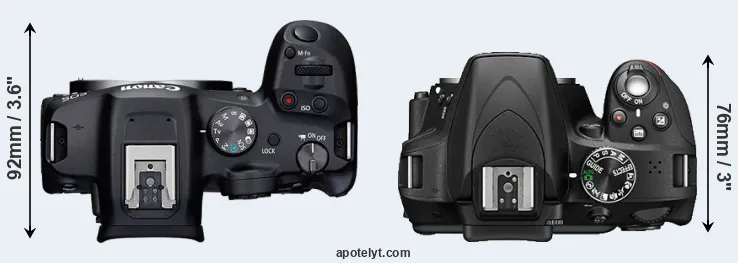 Compare R7 versus D3300 top