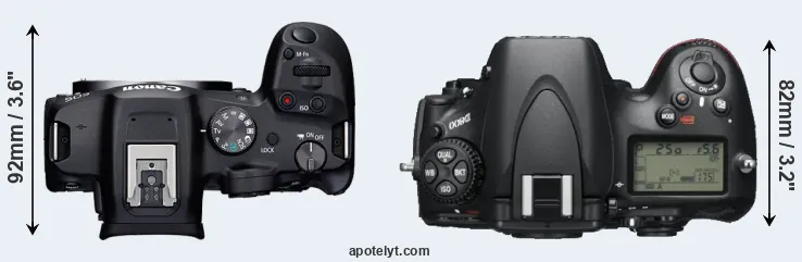 Compare R7 versus D800 top