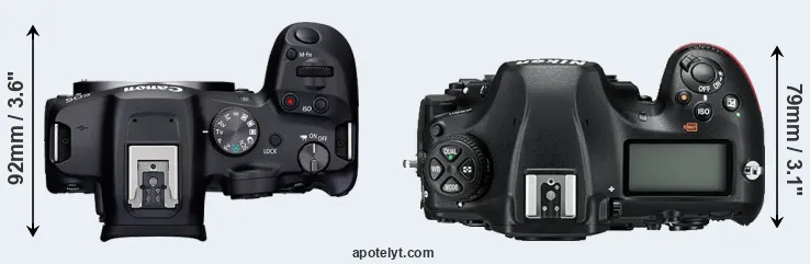 Compare R7 versus D850 top