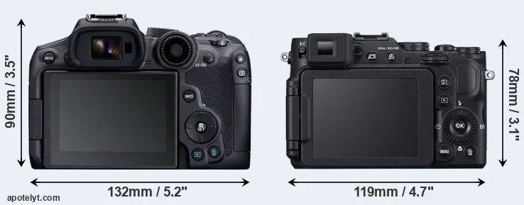 Comparison R7 or P7800 rear
