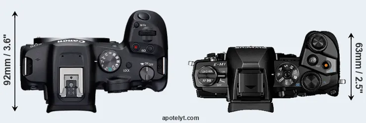 Compare R7 versus E-M1 top