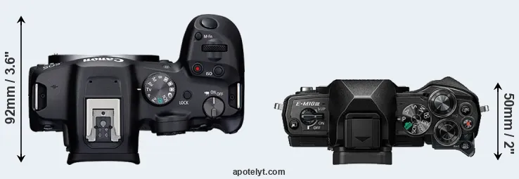 Compare R7 versus E-M10 III top