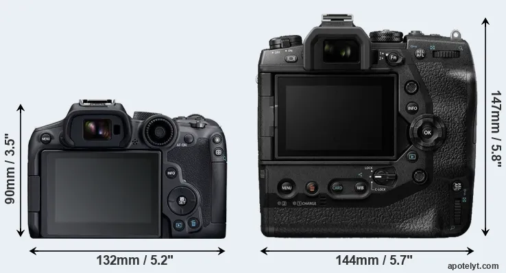 Comparison R7 or E-M1X rear