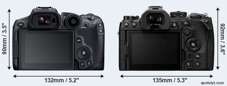 Comparison R7 or OM-1 II rear