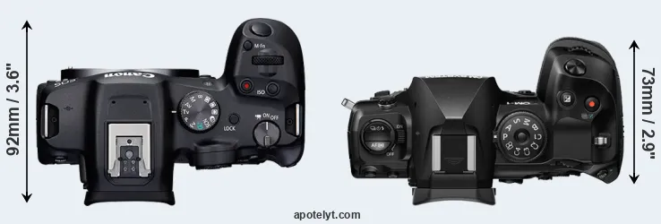 Compare R7 versus OM-1 II top