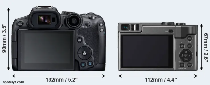 Comparison R7 or TZ90 rear