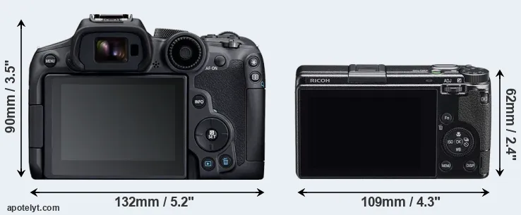 Comparison R7 or GR IIIx rear