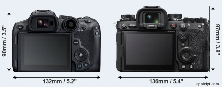 Comparison R7 or A1 II rear