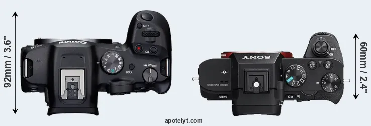 Compare R7 versus A7 II top