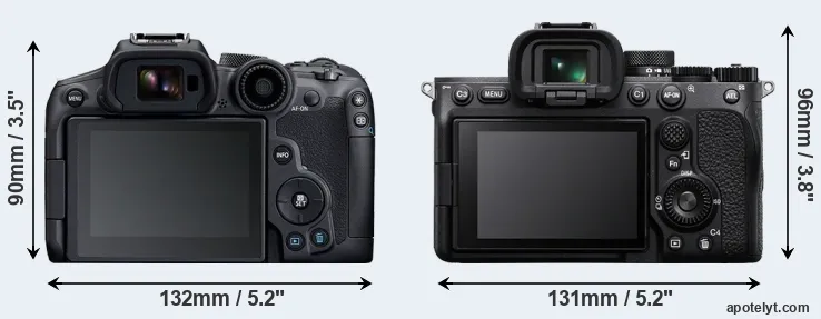 Comparison R7 or A7 IV rear
