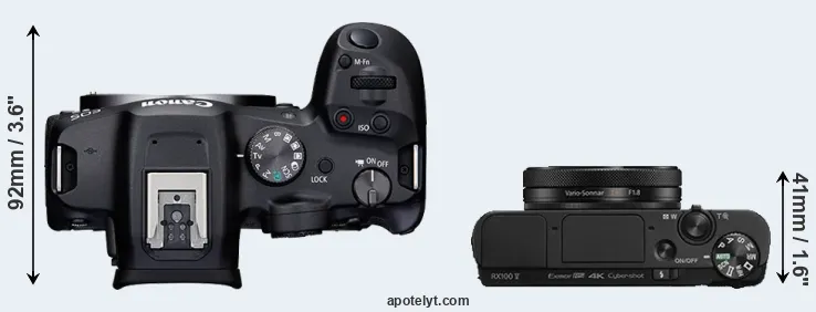 Compare R7 versus RX100 V top