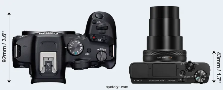 Compare R7 versus RX100 VI top
