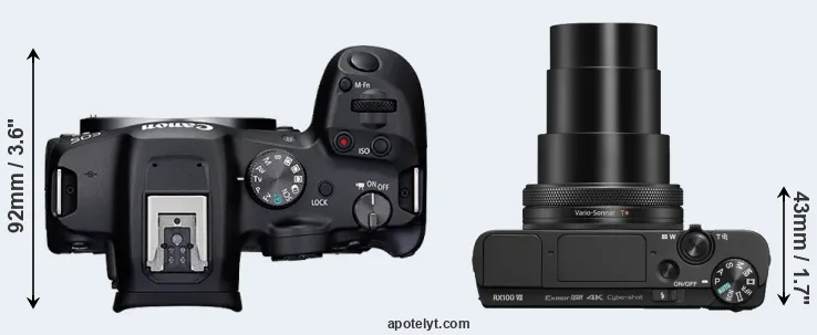 Compare R7 versus RX100 VII top
