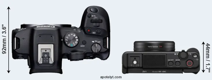 Compare R7 versus ZV-1 top