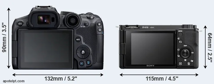 Comparison R7 or ZV-E10 rear