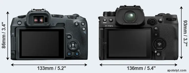Comparison R8 or X-H2S rear