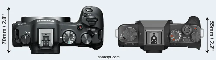 Compare R8 versus X-T200 top