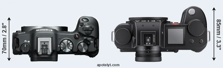 Compare R8 versus Leica SL3 top