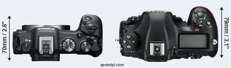 Compare R8 versus D850 top
