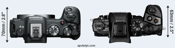 Compare R8 versus E-M1 top