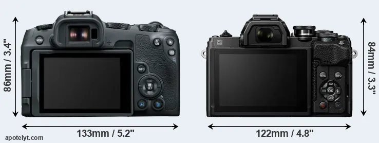 Comparison R8 or E-M10 IV rear