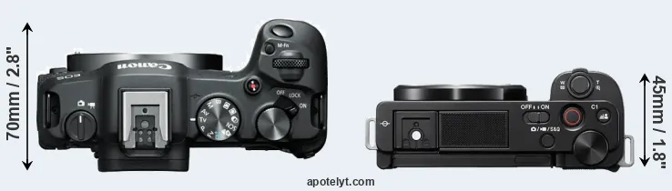 Compare R8 versus ZV-E10 top