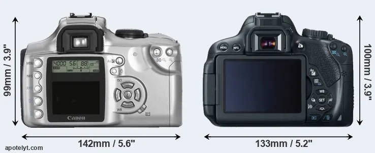 Comparison Rebel or T4i rear