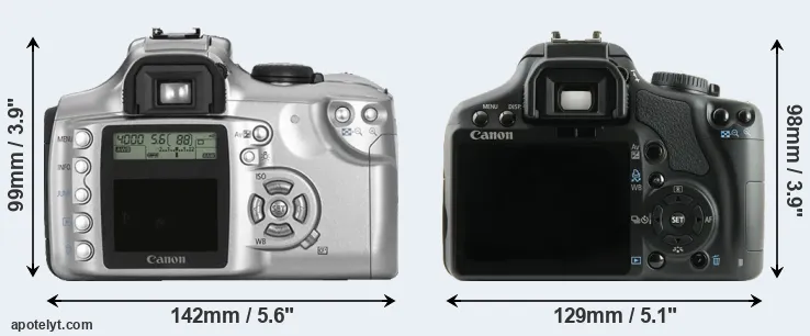 Comparison Rebel or XSi rear