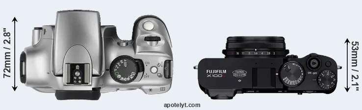 Compare Rebel versus X100V top
