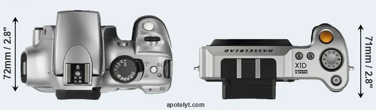Compare Rebel versus X1D top