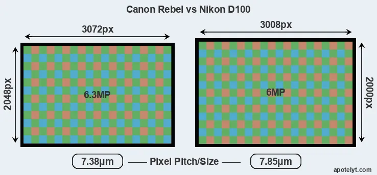Rebel versus D100 MP