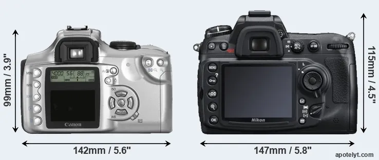 Comparison Rebel or D300S rear
