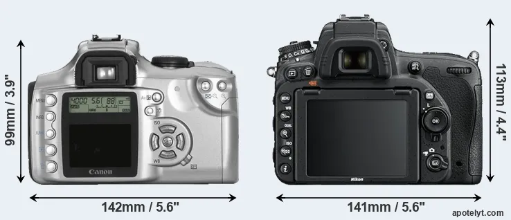 Comparison Rebel or D750 rear