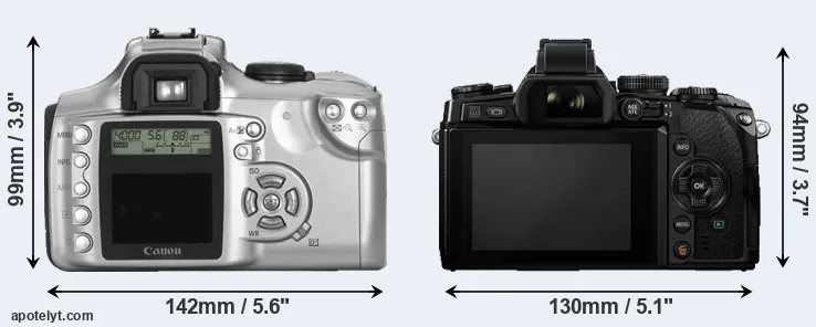 Comparison Rebel or E-M1 rear